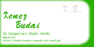 kenez budai business card