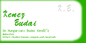 kenez budai business card